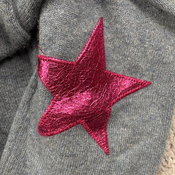 Zadig & Voltaire Cashmere Sweater Womens Small Blue Cassy Star Patch Zip Hoodie - Picture 15 of 16